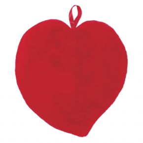 Herzform-Wärmflasche mit Plüschbezug, rot