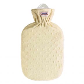 2,0 Liter Wärmflasche mit Struktur-Bezug, Vanille