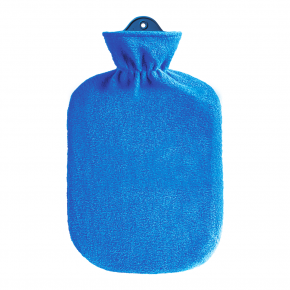 2,0 Liter Wärmflasche mit Fleecebezug, blau
