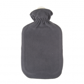2,0 Liter Wärmflasche mit Fleecebezug "Kunterbunt", Lichtgrau