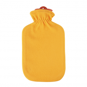2,0 Liter Wärmflasche mit Fleecebezug "Kunterbunt", Sonnenorange